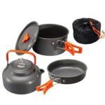 Set di Pentole da Campeggio con Pentola, Padella e Bollitore da 800 ml