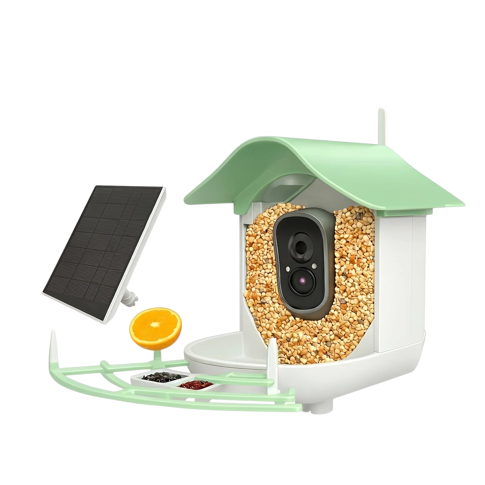 32327_enhanced_background Telecamera per uccelli con WiFi e pannello solare per osservare dal vivo gli uccelli alla mangiatoia sul cellulare - immagine 1