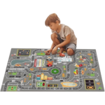 Tappeto gioco per macchinine con design mappa della città – Antiscivolo e lavabile in diverse misure - immagine 2