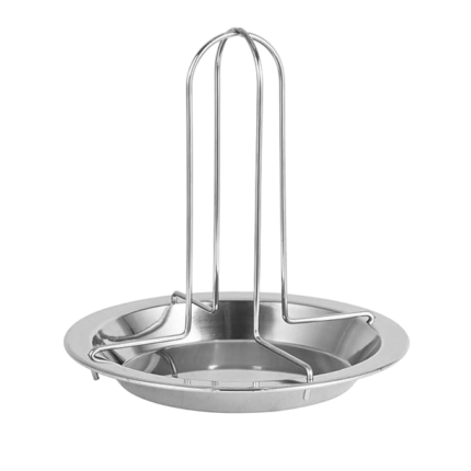 Supporto per Pollo Intero con Vaschetta Raccogligocce in Acciaio Inox