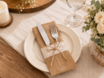 Portaposate in juta con pizzo e fiocco – 10 pz - immagine 2