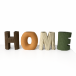 Vasi a lettere HOME in ceramica – set decorativo da 4