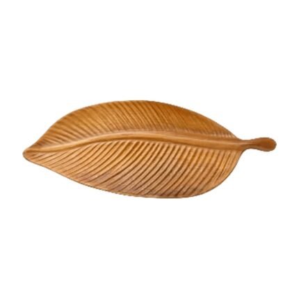 Vassoio a forma di foglia in legno naturale – Contenitore decorativo dalla forma organica per i piccoli oggetti di casa