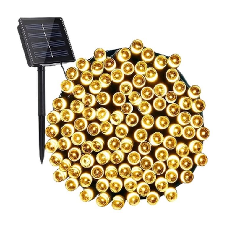 Catena luminosa solare con sfere di cristallo, luce bianco caldo e 8 modalità di luce per esterni