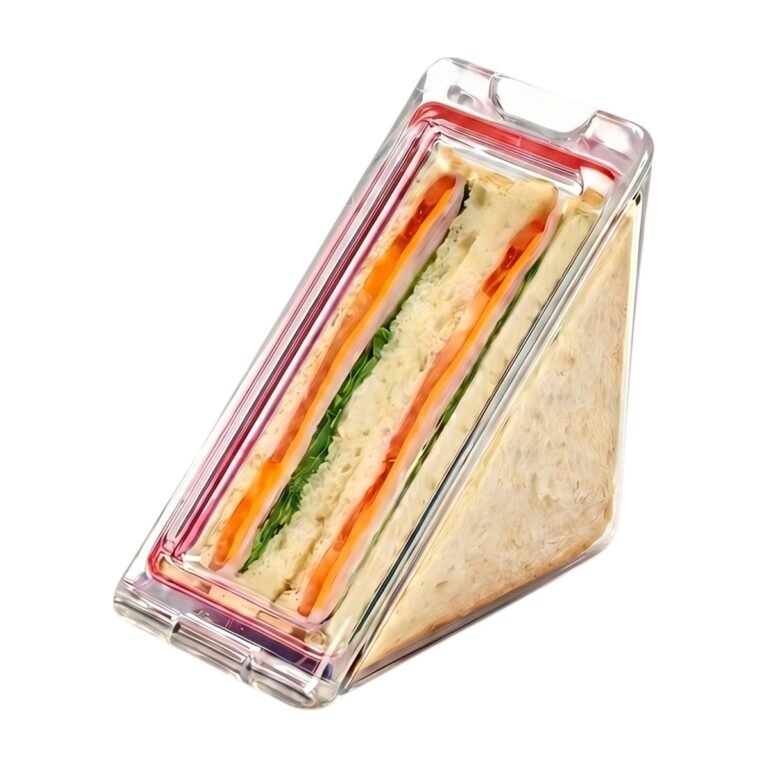 Portapranzo per tramezzini triangolari, design trasparente e apertura laterale facile per pranzo e trasporto