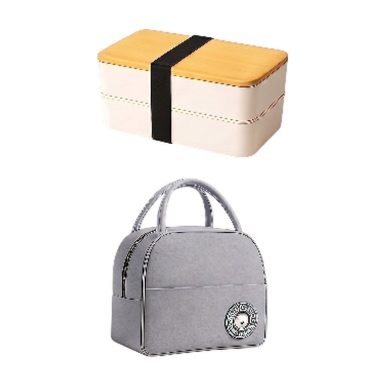 Borsa Porta Pranzo Nera e Grigia con Portapranzo Abbinato per una Conservazione Fresca e Sicura