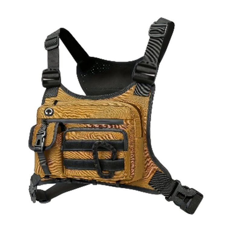 Borsa Tattica da Petto Nera, Verde Militare e Marrone Scuro con Cinghie Regolabili e Più Tasche