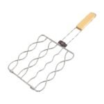 Cestello per Barbecue Ondulato per Pannocchie e Salsicce con Manico in Legno