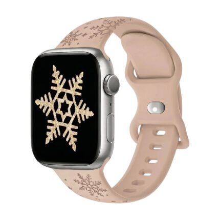 Cinturino natalizio con fiocchi di neve per smartwatch con vestibilità regolabile e design festoso per tutti i giorni