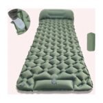 Materassino gonfiabile da campeggio con pompa integrata, supporto per il collo nei colori blu scuro, verde oliva, verde, arancione e blu - immagine 3