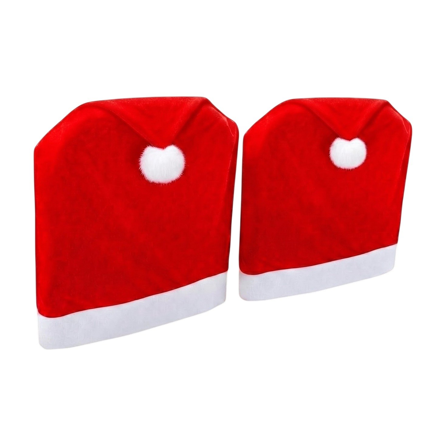 ef-34635-44627-fyld85 Coprisedia in peluche per decorare a festa la tavola di Natale con design a cappello di Babbo Natale e stile accogliente - immagine 1