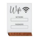 Cartello password WiFi per condividere chiaramente nome della rete e password con gli ospiti a casa e nella casa vacanze
