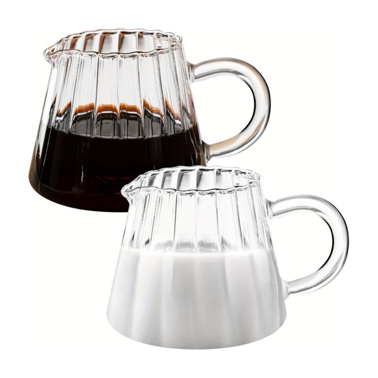 Brocche in vetro ondulato per caffè, tè e latte – 2 pz