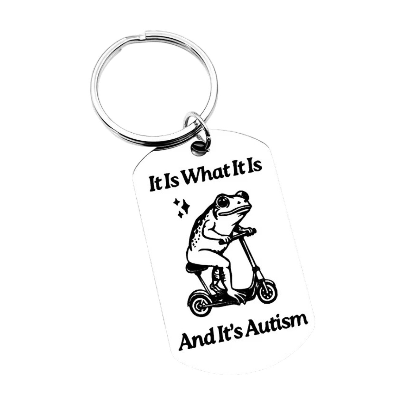 ef-51914-51916-fyld85 Portachiavi con messaggio sull'autismo e simpatico motivo a rana