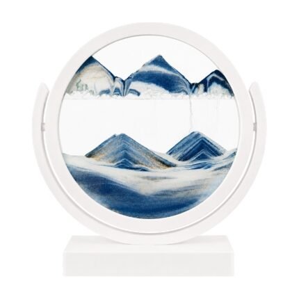 Quadro di sabbia liquida in cornice rotonda con scena in movimento