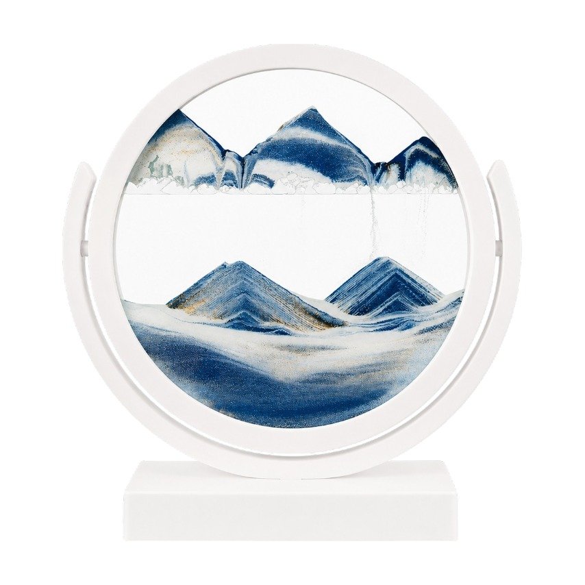 ef-53070-53385-fyld85 Quadro di sabbia liquida in cornice rotonda con scena in movimento