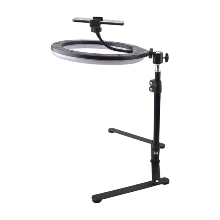 Supporto per smartphone dall'alto con luce LED e rotazione a 360°