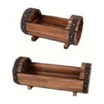 Set di 2 Fioriere Rustiche in Legno per Piante