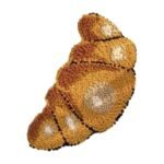 Kit punch needle per sottobicchieri con simpatici design di cibo – Croissant