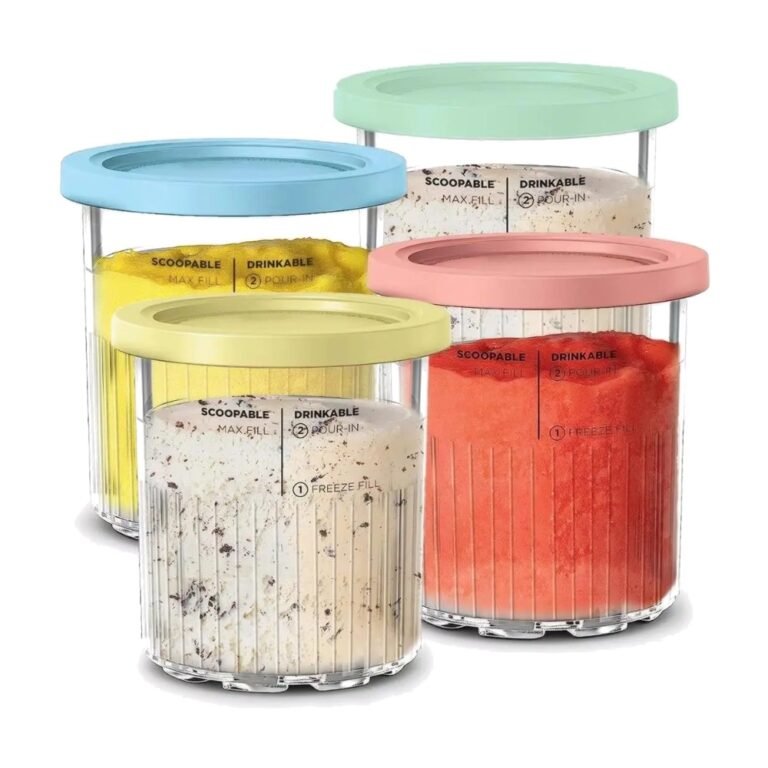 Barattoli per gelato con coperchi per Ninja Creami Deluxe NC500/NC501 – confezione da 4